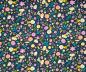 Preview: Baumwoll Jersey bedruckt Peanuts mit Blumen auf Dunkelblau